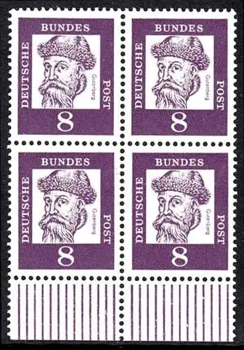 BUND 1961 Michel-Nummer 0349y postfrisch BLOCK RÄNDER unten