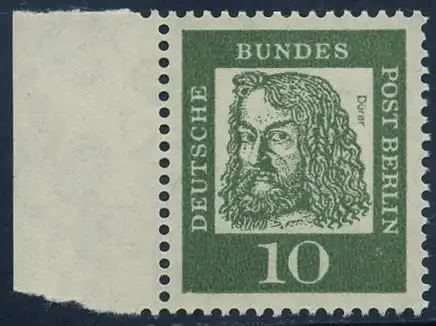 BUND 1961 Michel-Nummer 0350y postfrisch EINZELMARKE RAND links