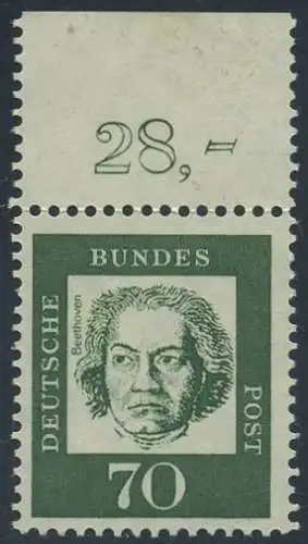 BUND 1961 Michel-Nummer 0358ya postfrisch EINZELMARKE RAND oben