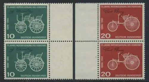 BUND 1961 Michel-Nummer 0363-0364 postfrisch SATZ(2) vert.PAARE (a1)