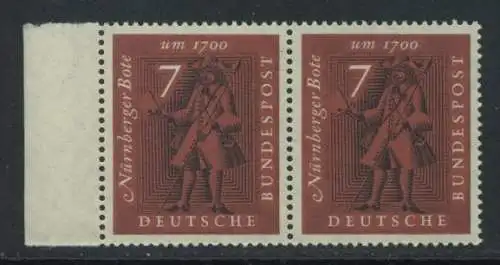 BUND 1961 Michel-Nummer 0365 postfrisch horiz.PAAR RAND links