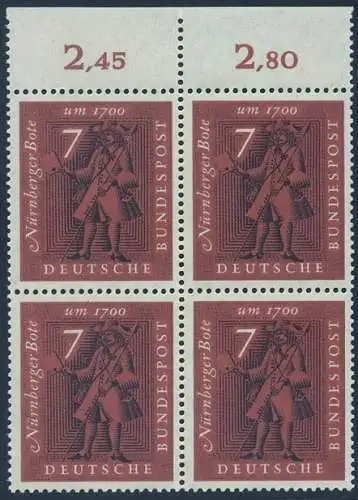 BUND 1961 Michel-Nummer 0365 postfrisch BLOCK RÄNDER oben (c)