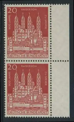 BUND 1961 Michel-Nummer 0366 postfrisch vert.PAAR RAND rechts