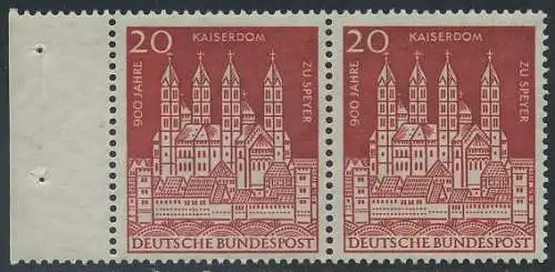 BUND 1961 Michel-Nummer 0366 postfrisch horiz.PAAR RAND links