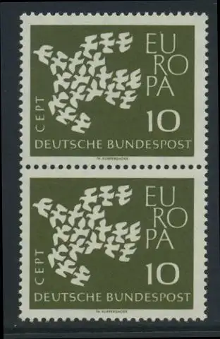 BUND 1961 Michel-Nummer 0367x postfrisch vert.PAAR