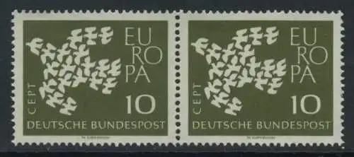 BUND 1961 Michel-Nummer 0367x postfrisch horiz.PAAR