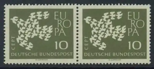 BUND 1961 Michel-Nummer 0367y postfrisch horiz.PAAR