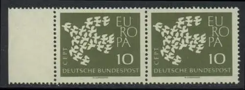 BUND 1961 Michel-Nummer 0367y postfrisch horiz.PAAR RAND links