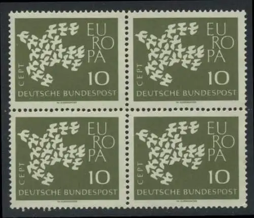 BUND 1961 Michel-Nummer 0367y postfrisch BLOCK