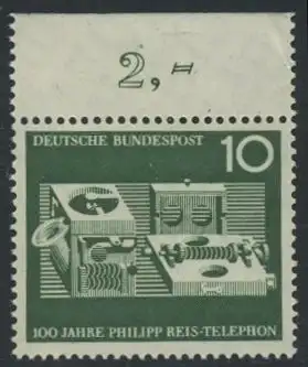 BUND 1961 Michel-Nummer 0373 postfrisch EINZELMARKE RAND oben (a)