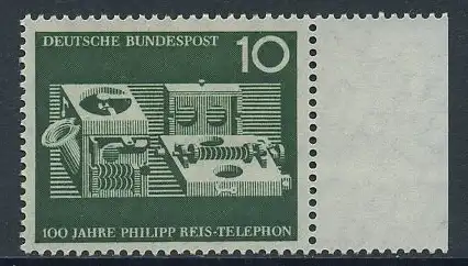 BUND 1961 Michel-Nummer 0373 postfrisch EINZELMARKE RAND rechts