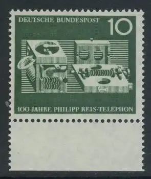 BUND 1961 Michel-Nummer 0373 postfrisch EINZELMARKE RAND unten