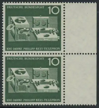 BUND 1961 Michel-Nummer 0373 postfrisch vert.PAAR RAND rechts