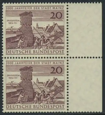 BUND 1962 Michel-Nummer 0375 postfrisch vert.PAAR RAND rechts