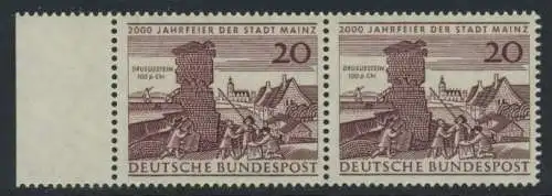 BUND 1962 Michel-Nummer 0375 postfrisch horiz.PAAR RAND links