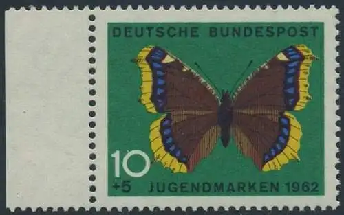 BUND 1962 Michel-Nummer 0377 postfrisch EINZELMARKE RAND links