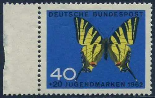 BUND 1962 Michel-Nummer 0379 postfrisch EINZELMARKE RAND links