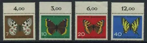 BUND 1962 Michel-Nummer 0376-0379 postfrisch SATZ(4) EINZELMARKEN RÄNDER oben (a)