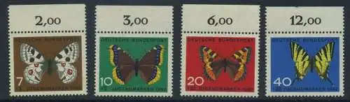 BUND 1962 Michel-Nummer 0376-0379 postfrisch SATZ(4) EINZELMARKEN RÄNDER oben (b)