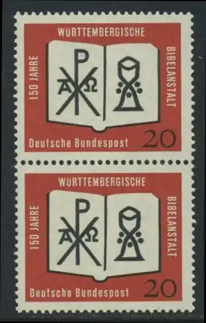 BUND 1962 Michel-Nummer 0382 postfrisch vert.PAAR