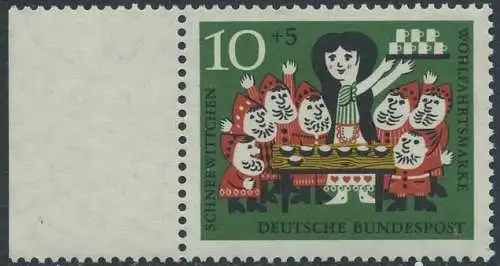 BUND 1962 Michel-Nummer 0386 postfrisch EINZELMARKE RAND links