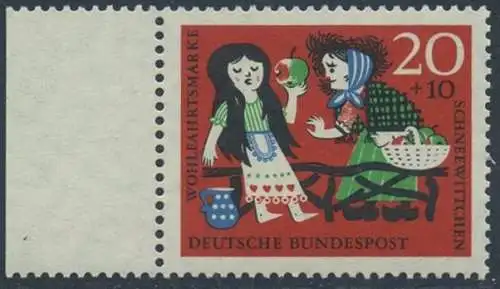 BUND 1962 Michel-Nummer 0387 postfrisch EINZELMARKE RAND links