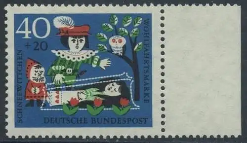 BUND 1962 Michel-Nummer 0388 postfrisch EINZELMARKE RAND rechts