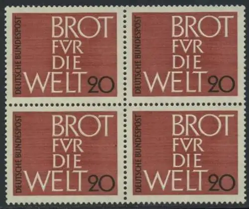 BUND 1962 Michel-Nummer 0389 postfrisch BLOCK