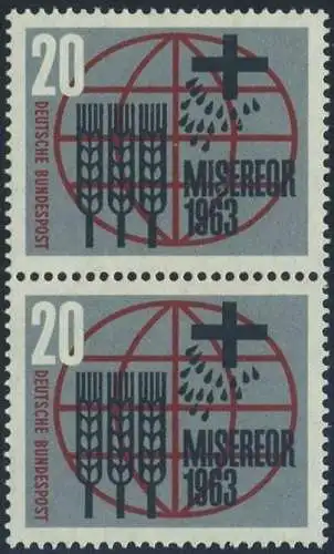 BUND 1963 Michel-Nummer 0391 postfrisch vert.PAAR