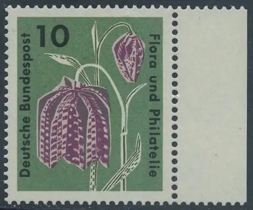 BUND 1963 Michel-Nummer 0392 postfrisch EINZELMARKE RAND rechts