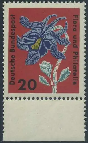 BUND 1963 Michel-Nummer 0394 postfrisch EINZELMARKE RAND unten