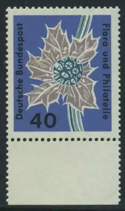 BUND 1963 Michel-Nummer 0395 postfrisch EINZELMARKE RAND unten