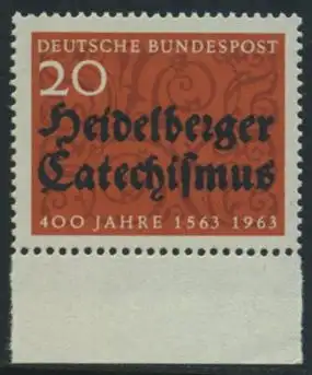 BUND 1963 Michel-Nummer 0396 postfrisch EINZELMARKE RAND unten