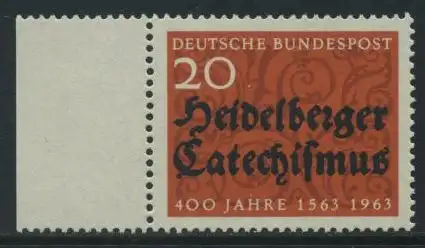 BUND 1963 Michel-Nummer 0396 postfrisch EINZELMARKE RAND links