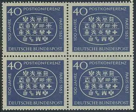 BUND 1963 Michel-Nummer 0398 postfrisch BLOCK