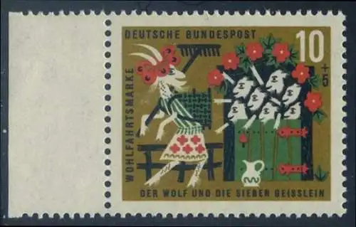 BUND 1963 Michel-Nummer 0408 postfrisch EINZELMARKE RAND links