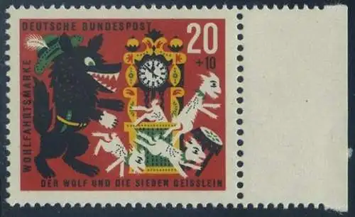 BUND 1963 Michel-Nummer 0410 postfrisch EINZELMARKE RAND rechts