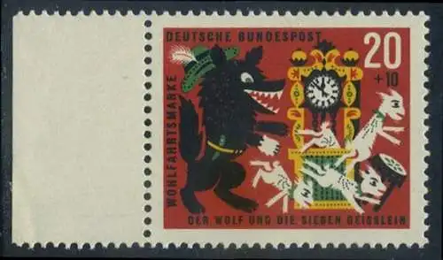 BUND 1963 Michel-Nummer 0410 postfrisch EINZELMARKE RAND links