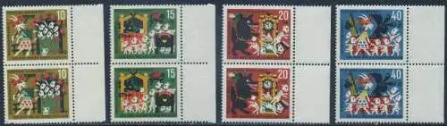 BUND 1963 Michel-Nummer 0408-0411 postfrisch SATZ(4) vert.PAARE RÄNDER rechts
