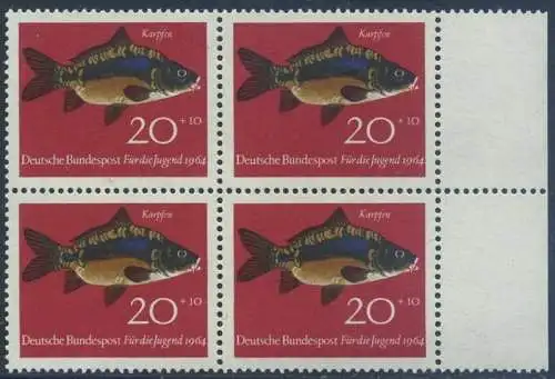 BUND 1964 Michel-Nummer 0414 postfrisch BLOCK RÄNDER rechts