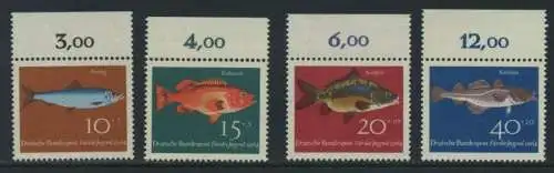 BUND 1964 Michel-Nummer 0412-0415 postfrisch SATZ(4) EINZELMARKEN RÄNDER oben (b)