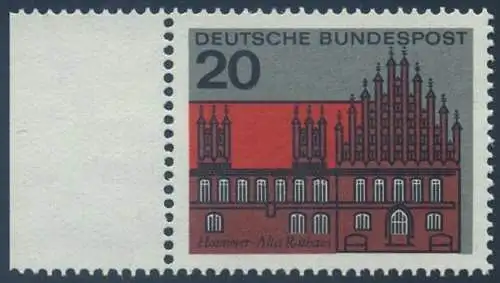 BUND 1964 Michel-Nummer 0416 postfrisch EINZELMARKE RAND links