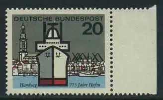 BUND 1964 Michel-Nummer 0417 postfrisch EINZELMARKE RAND rechts