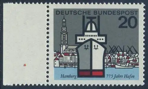 BUND 1964 Michel-Nummer 0417 postfrisch EINZELMARKE RAND links