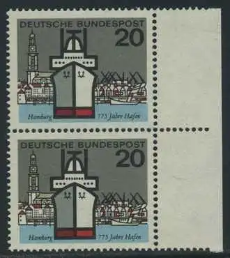 BUND 1964 Michel-Nummer 0417 postfrisch vert.PAAR RAND rechts