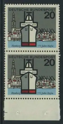 BUND 1964 Michel-Nummer 0417 postfrisch vert.PAAR RAND unten