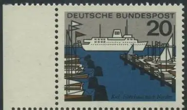 BUND 1964 Michel-Nummer 0418 postfrisch EINZELMARKE RAND links