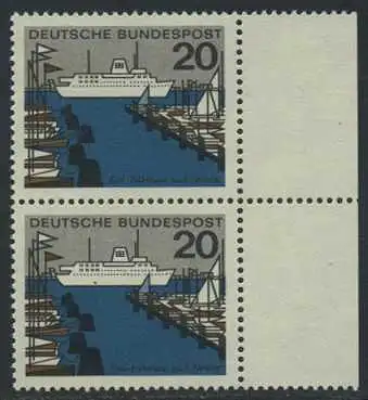 BUND 1964 Michel-Nummer 0418 postfrisch vert.PAAR RAND rechts