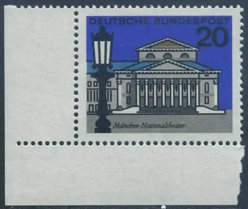 BUND 1964 Michel-Nummer 0419 postfrisch EINZELMARKE ECKRAND unten links