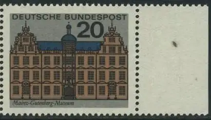 BUND 1964 Michel-Nummer 0422 postfrisch EINZELMARKE RAND rechts